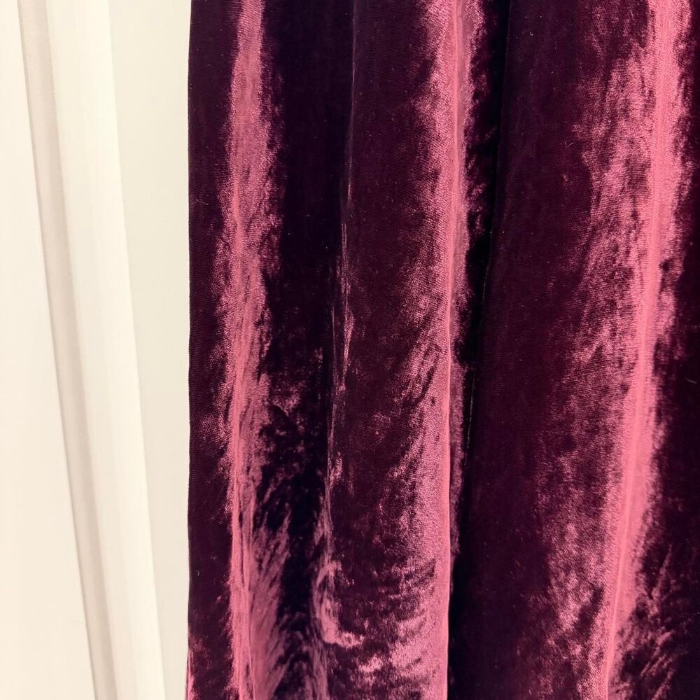 ralph lauren country vintage burgundy crushed velvet maxi skirt - Picture 4 of 4